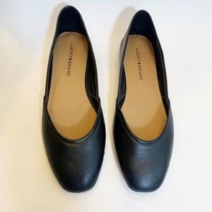 Lucky Brand Adoura Black Leather Ballet Flat Size 9
